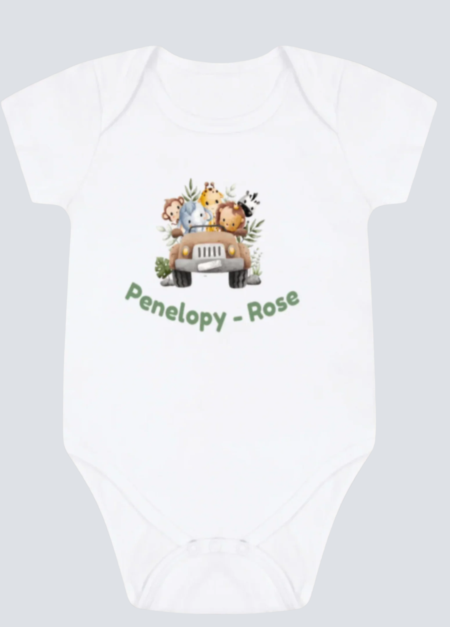 White Printed baby grow
