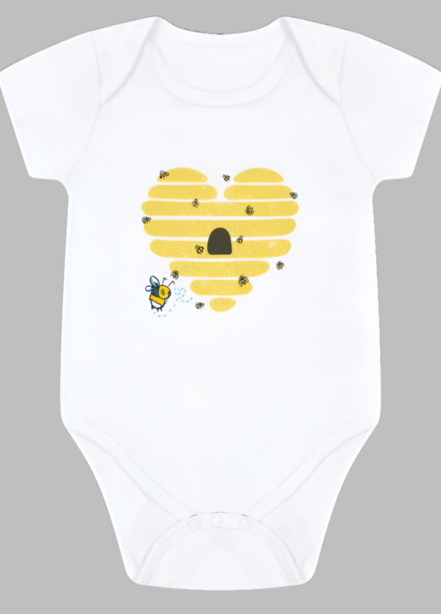 White Printed baby grow