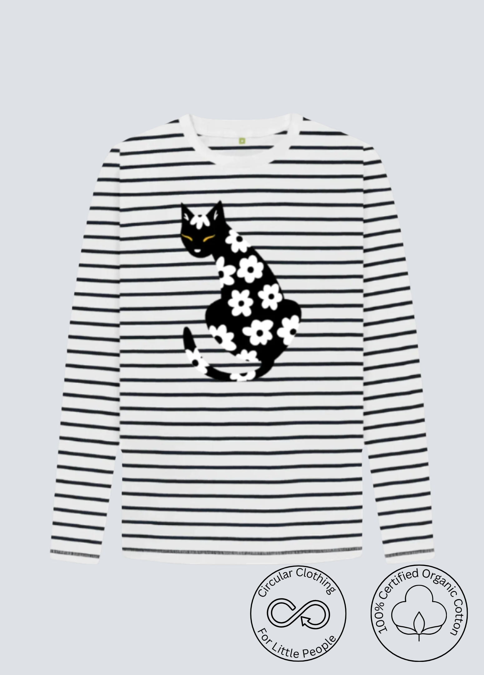 Organic Stripe Cat Tee