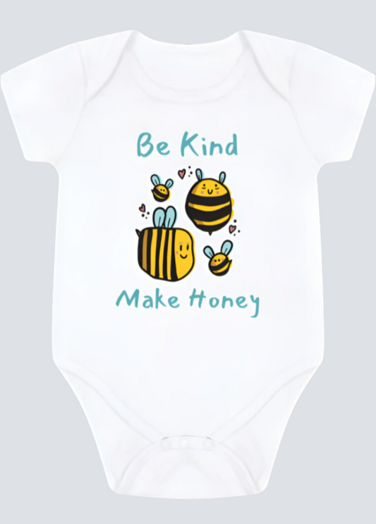White Printed baby grow