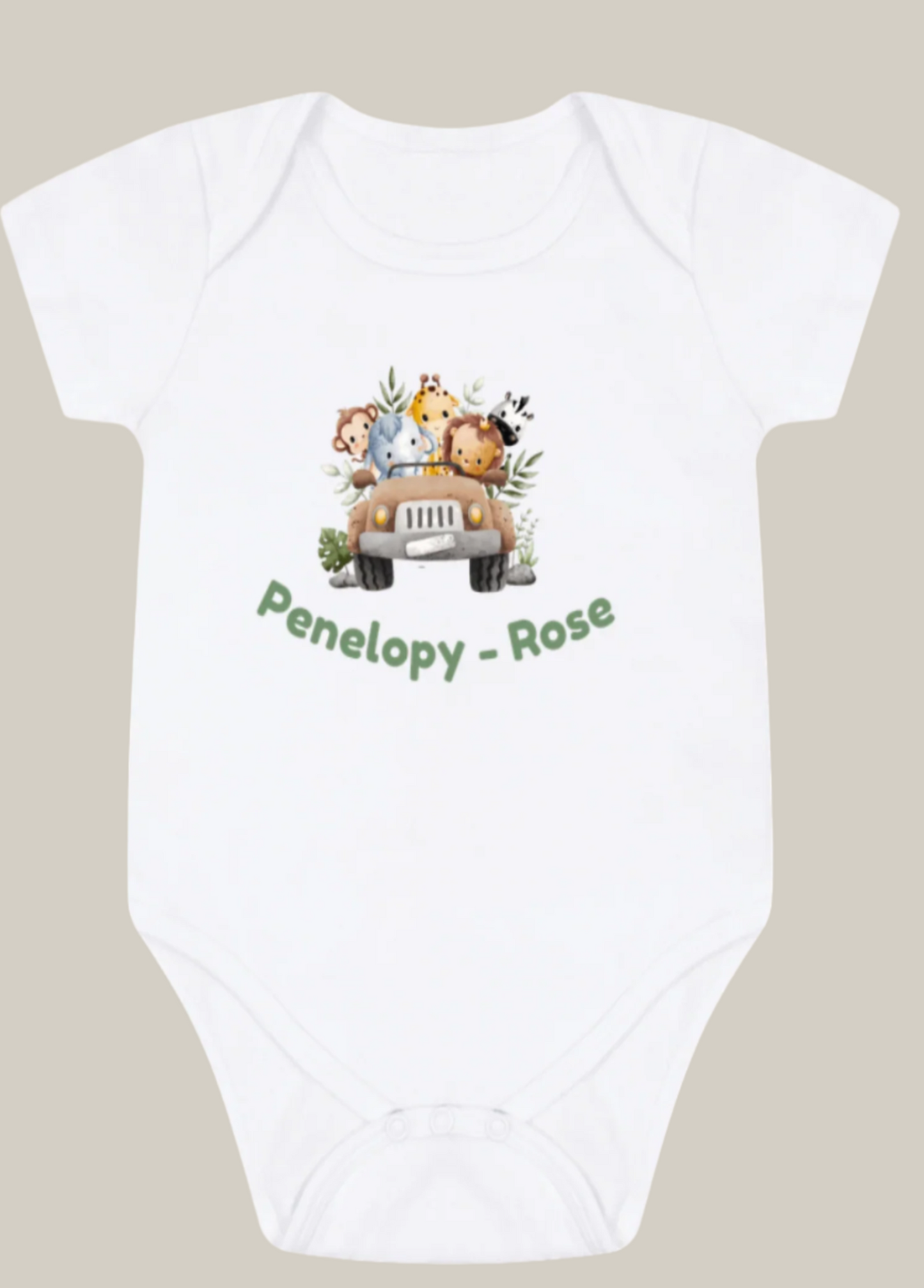 White Printed baby grow