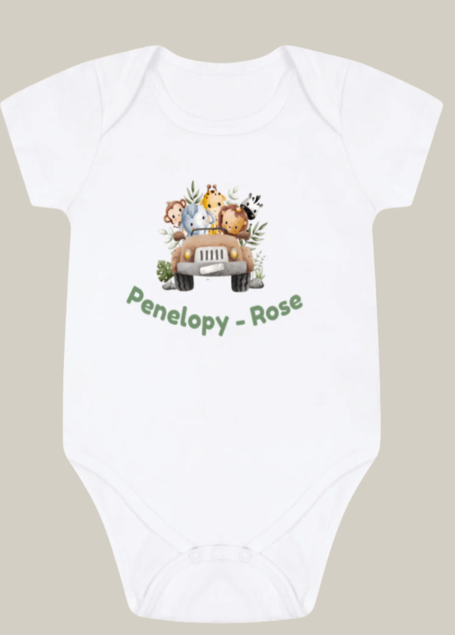 White Printed baby grow