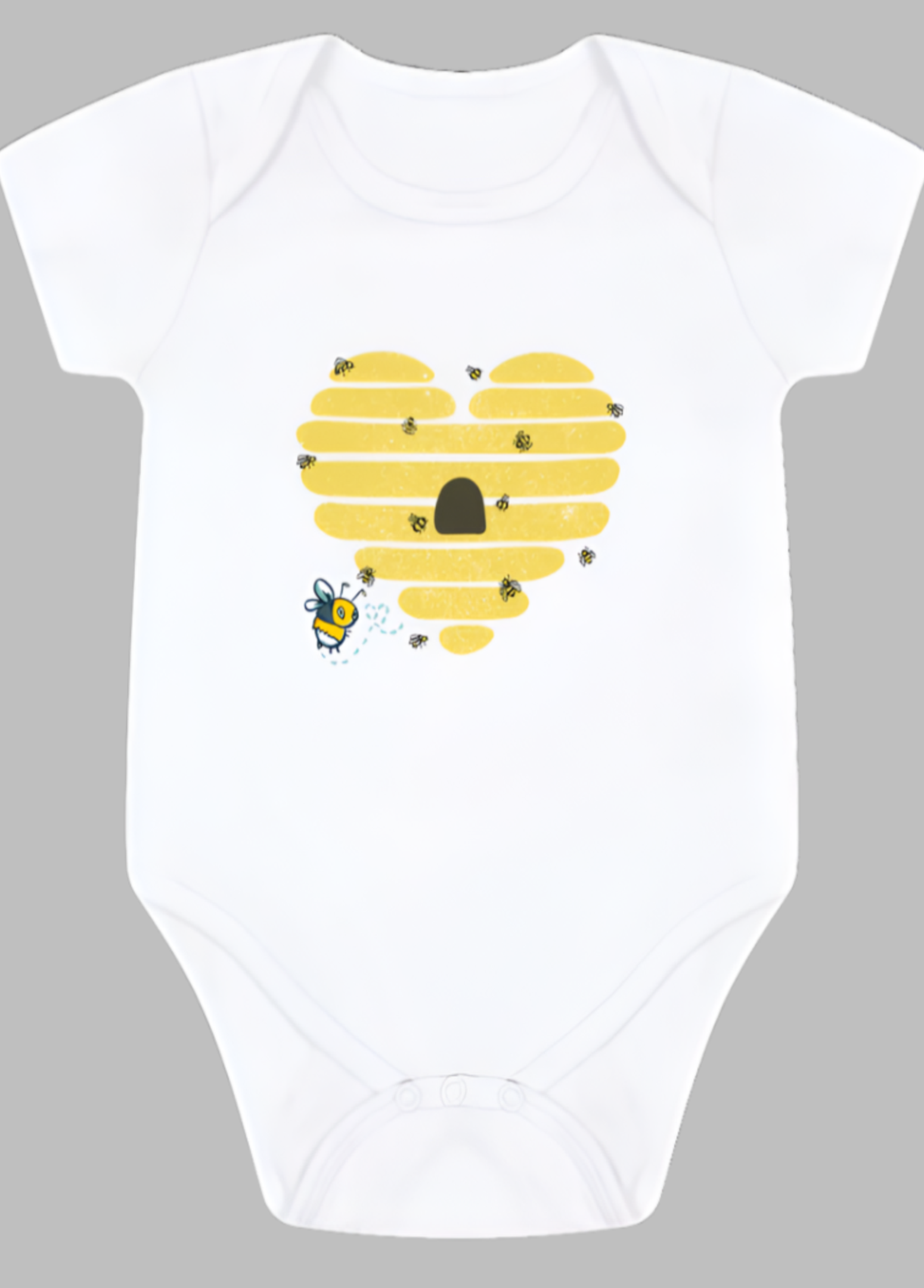 White Printed baby grow