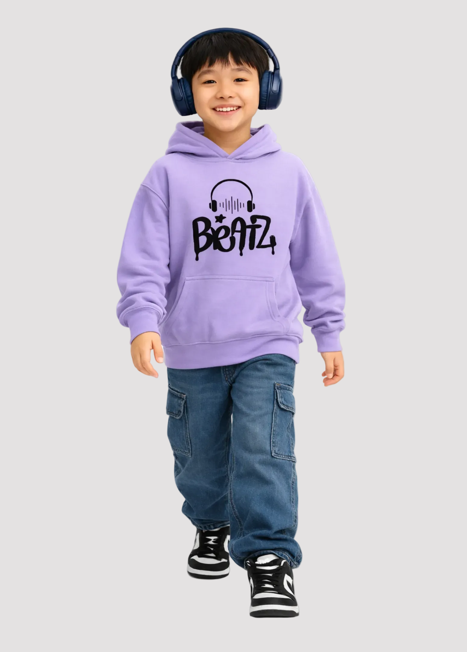 Digital Lavender Kids Hoodie, Soft cotton blend. Age 5-14y