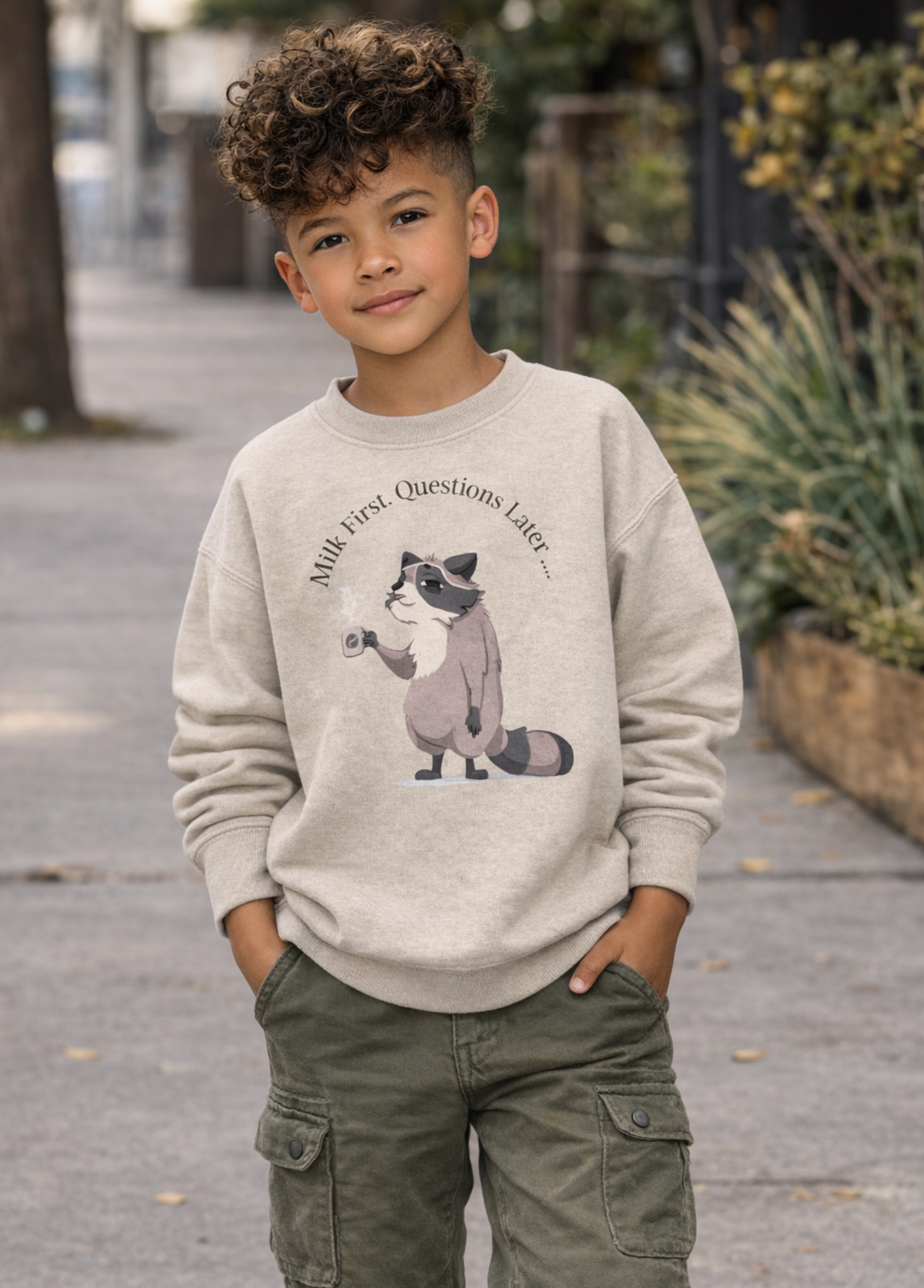 Neutral colour Organic Sweatshirt age 3-12years